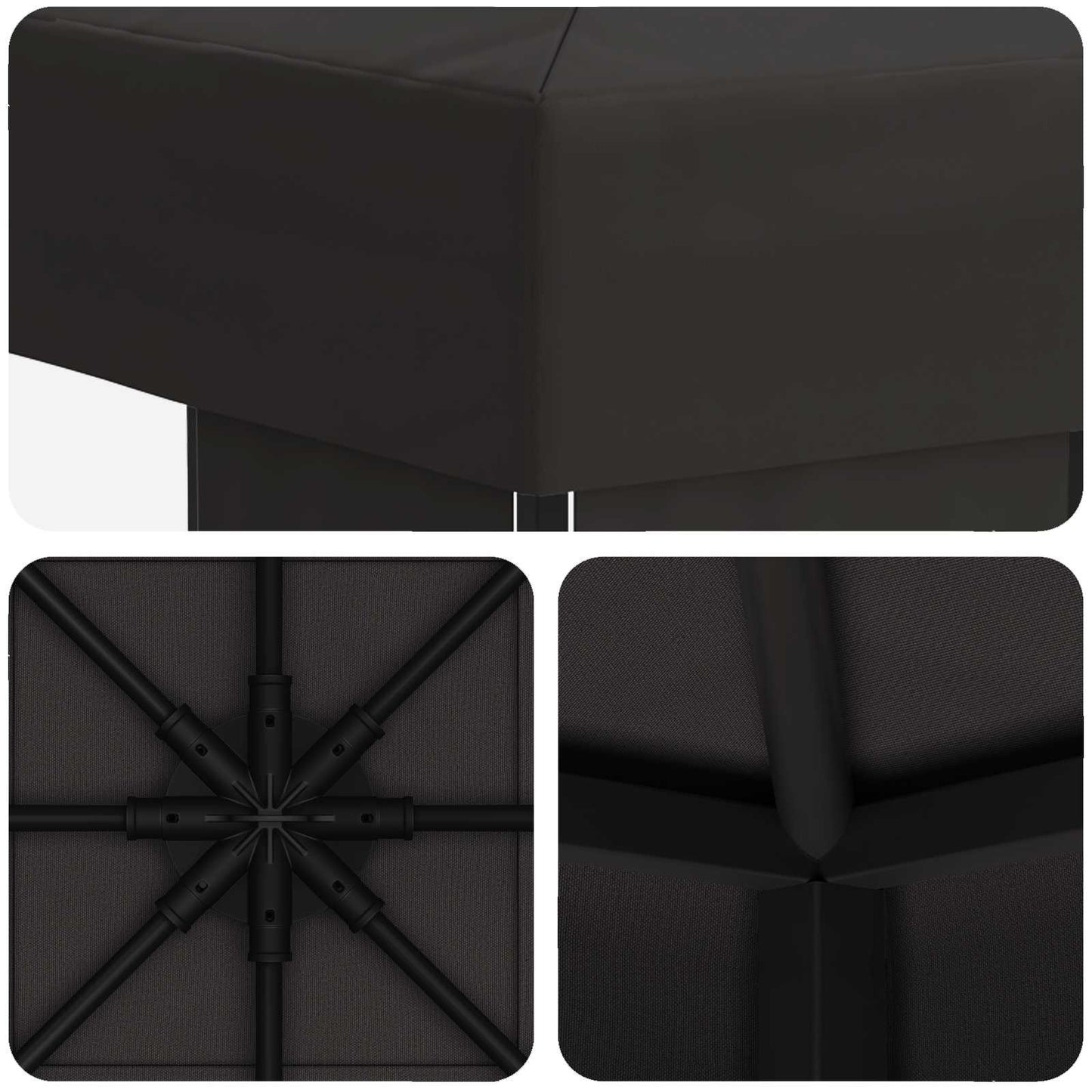 vidaXL Gazebo 3 x 3 m Anthracite Polyester and Steel 190 gsm