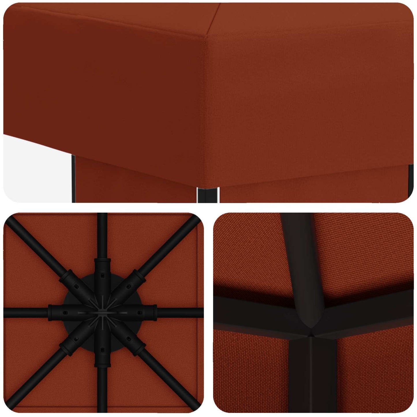 vidaXL Gazebo 3 x 3 m Terracotta Polyester and Steel 190 gsm