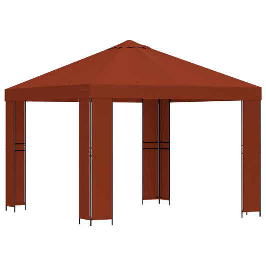 vidaXL Gazebo 3 x 3 m Terracotta Polyester and Steel 190