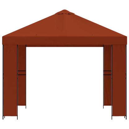 vidaXL Gazebo 3 x 3 m Terracotta Polyester and Steel 190 gsm