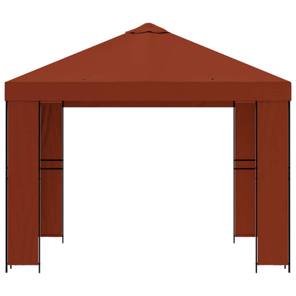 vidaXL Gazebo 3 x 3 m Terracotta Polyester and Steel 190 gsm