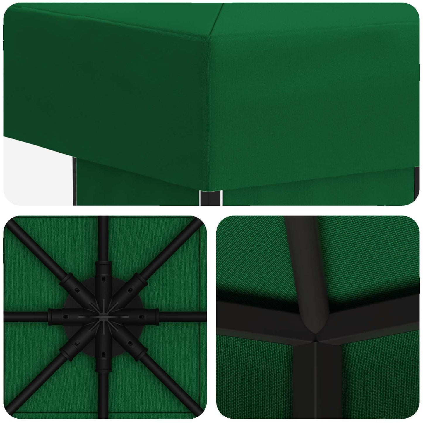 vidaXL Gazebo 3 x 3 m Green Polyester and Steel 190 gsm