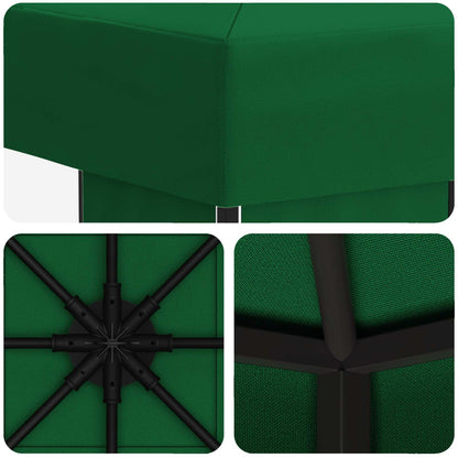 vidaXL Gazebo 3 x 3 m Green Polyester and Steel 190 gsm