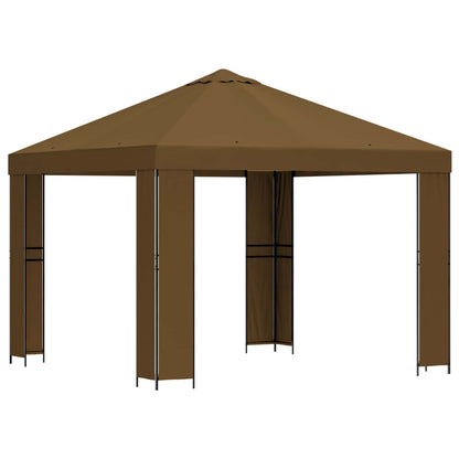 vidaXL Gazebo 3 x 3 m Taupe Polyester and Steel 190 gsm