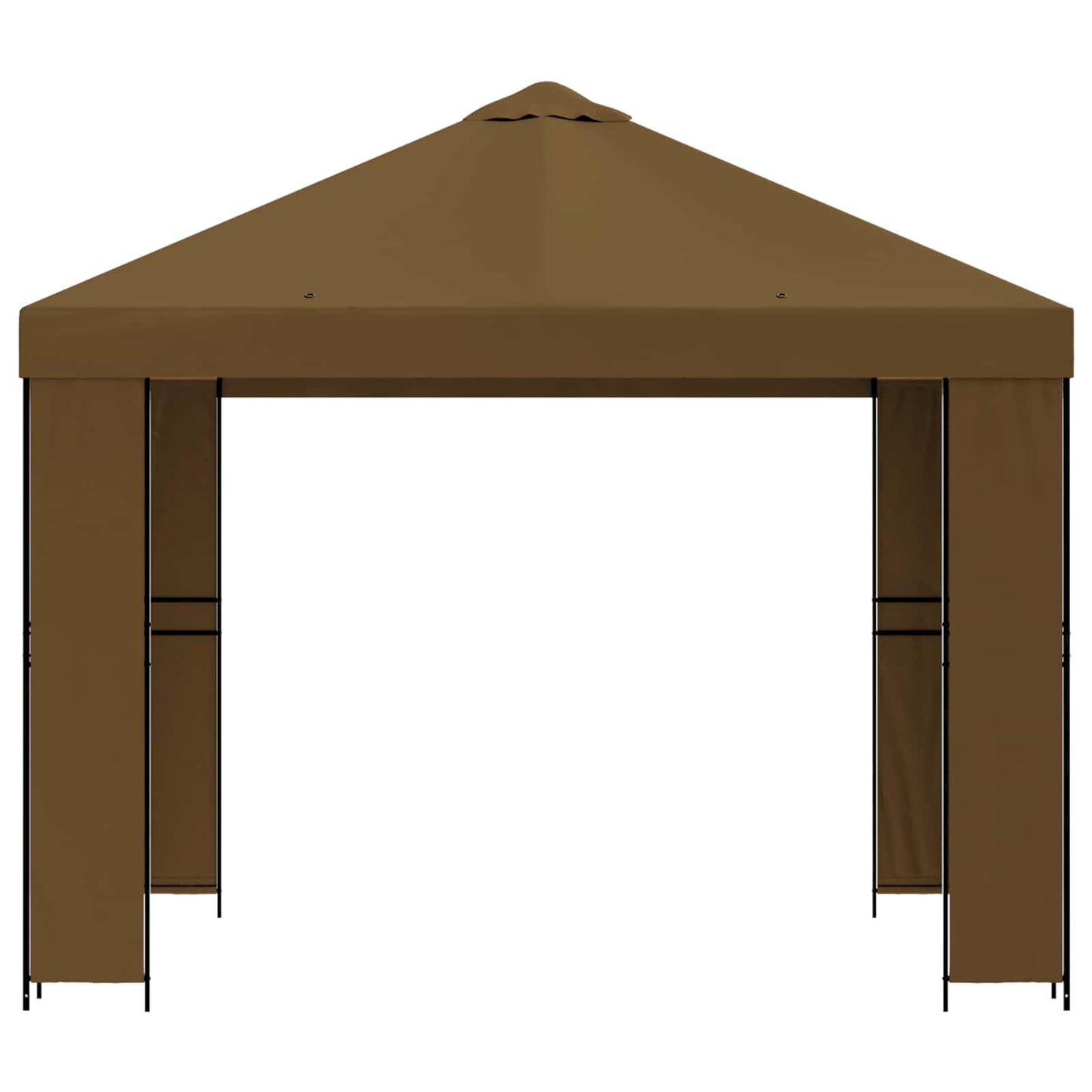 vidaXL Gazebo 3 x 3 m Taupe Polyester and Steel 190 gsm