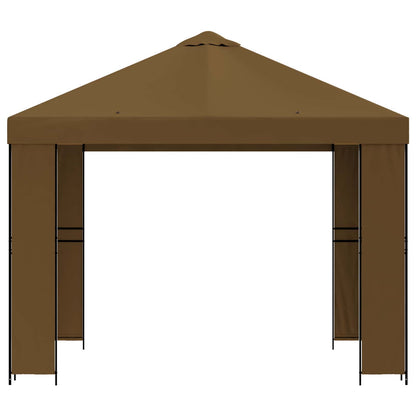 vidaXL Gazebo 3 x 3 m Taupe Polyester and Steel 190 gsm
