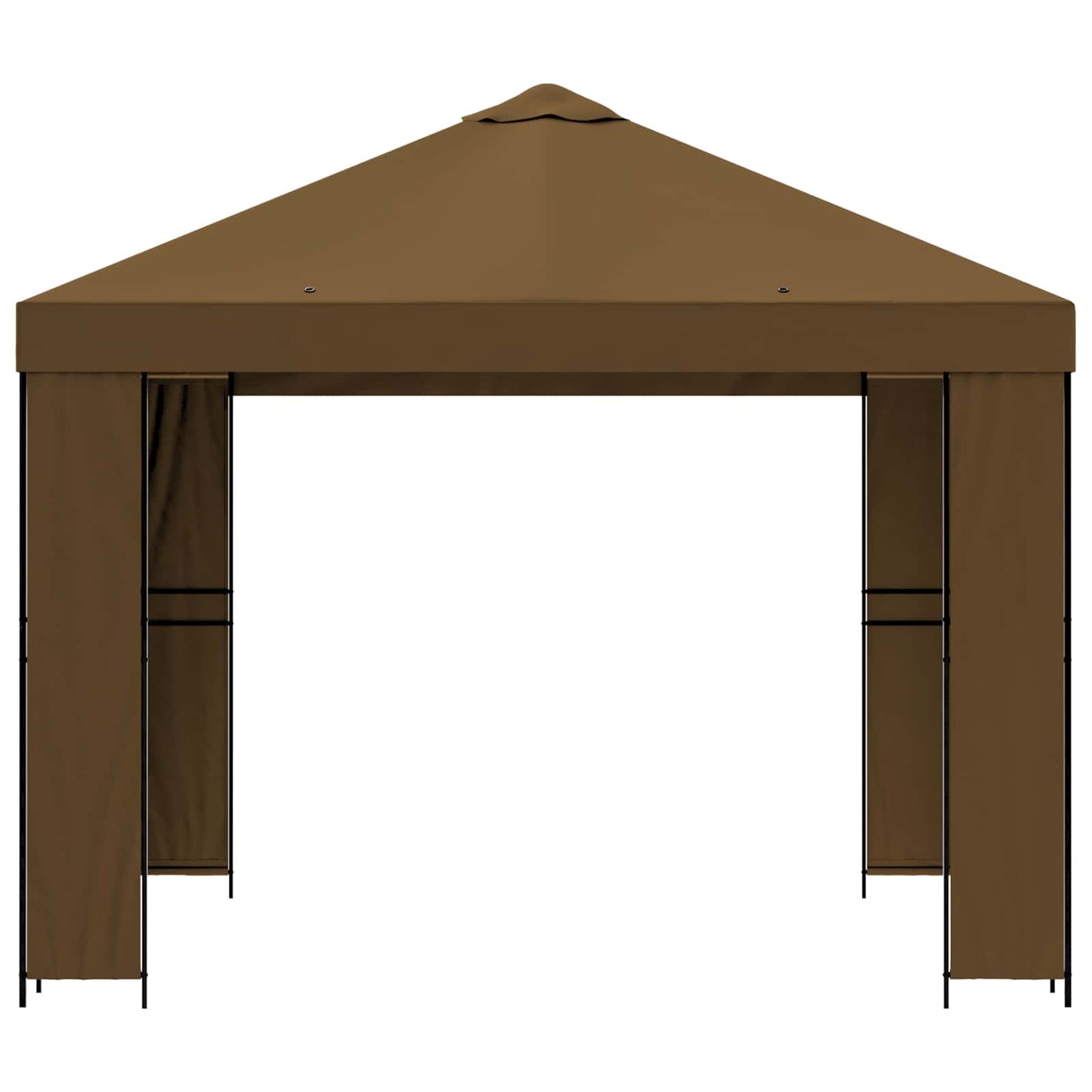vidaXL Gazebo 3 x 3 m Taupe Polyester and Steel 190 gsm
