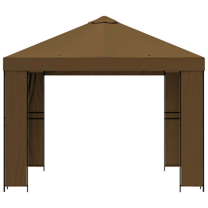 vidaXL Gazebo 3 x 3 m Taupe Polyester and Steel 190 gsm