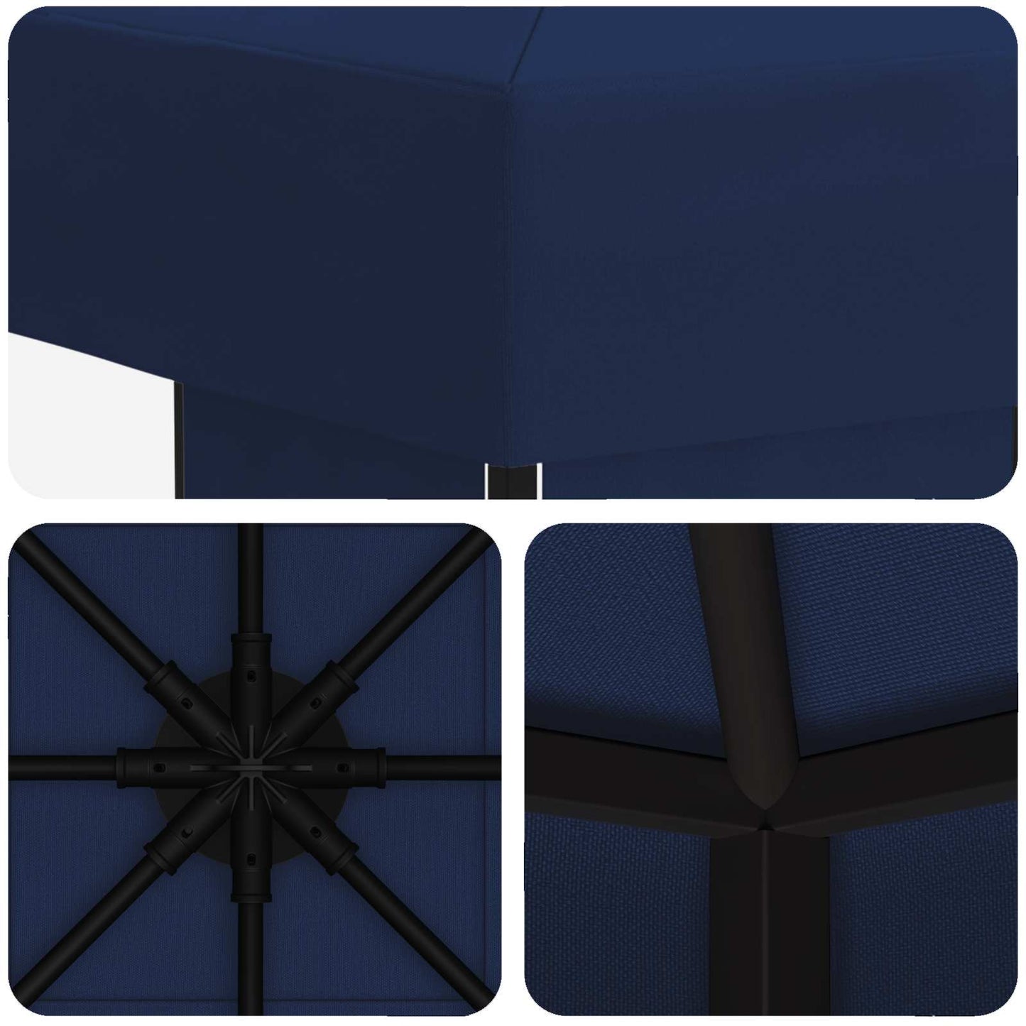 vidaXL Gazebo 3 x 3 m Blue Polyester and Steel 190 gsm
