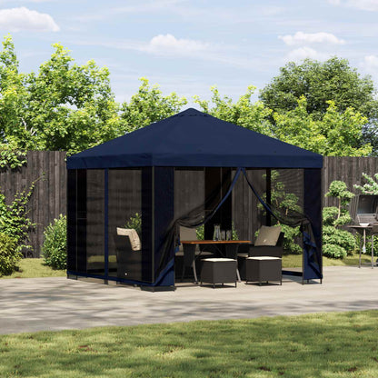 vidaXL Gazebo 3 x 3 m Blue Polyester and Steel 190 gsm