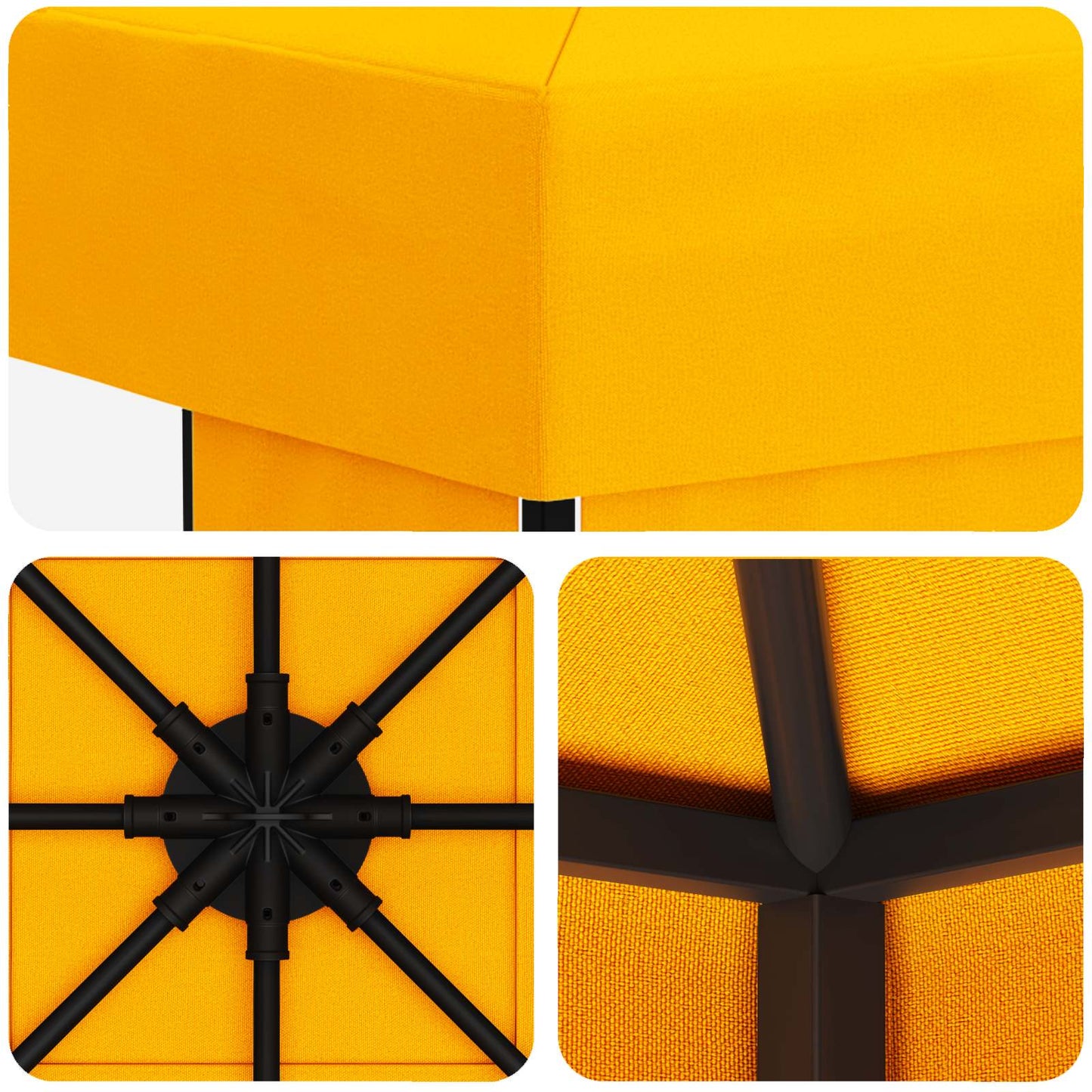 vidaXL Gazebo 3 x 3 m Yellow Polyester and Steel 190 gsm