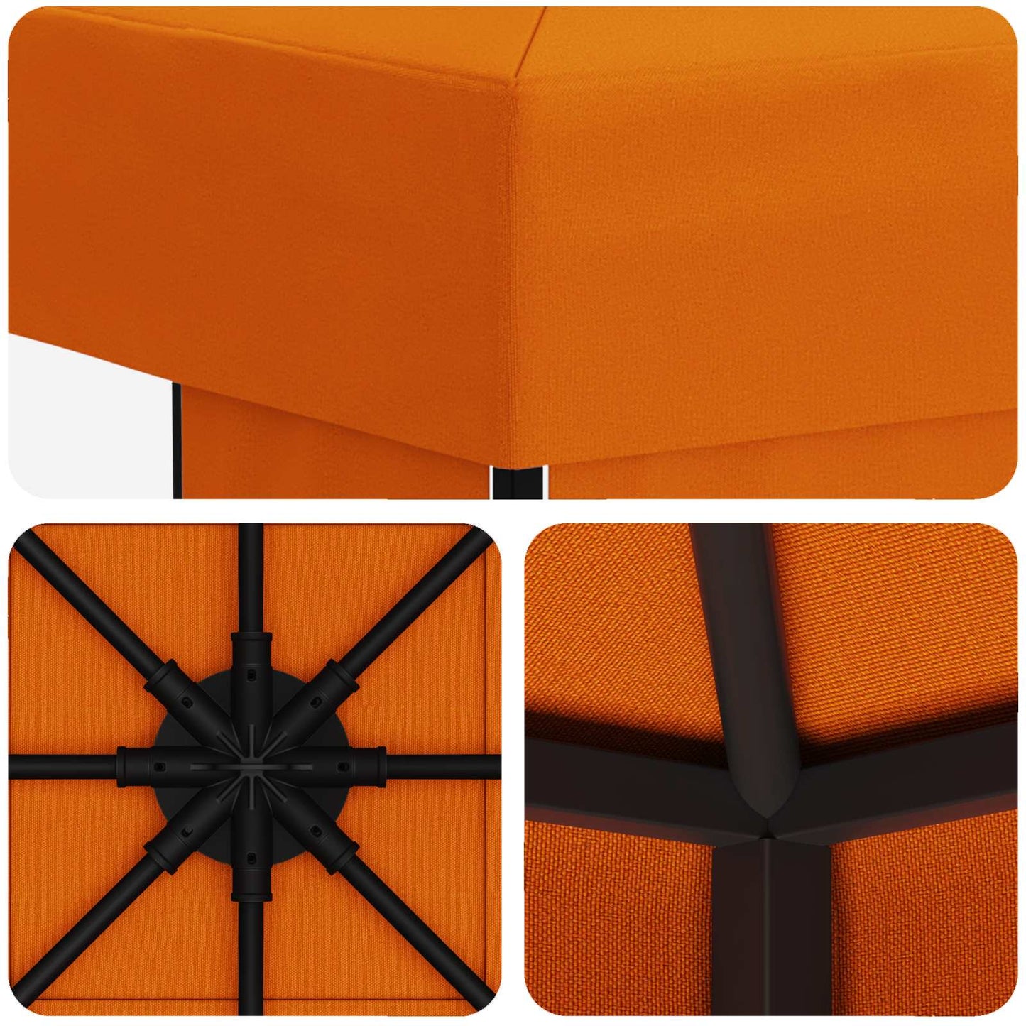 vidaXL Gazebo 3 x 3 m Orange Polyester and Steel 190 gsm