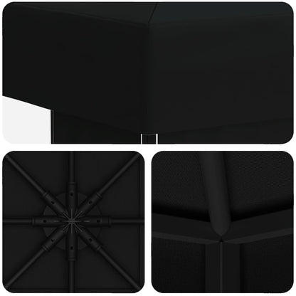 vidaXL Gazebo 3 x 3 m Black Polyester and Steel 190 gsm