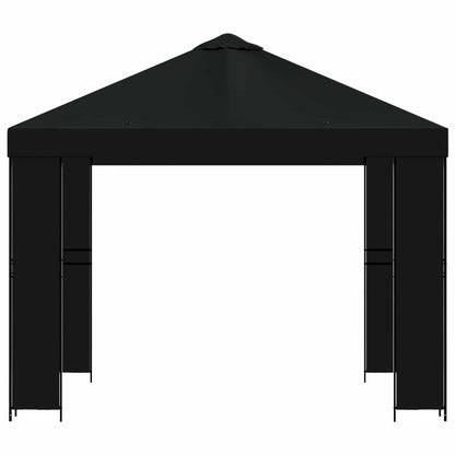 vidaXL Gazebo 3 x 3 m Black Polyester and Steel 190 gsm