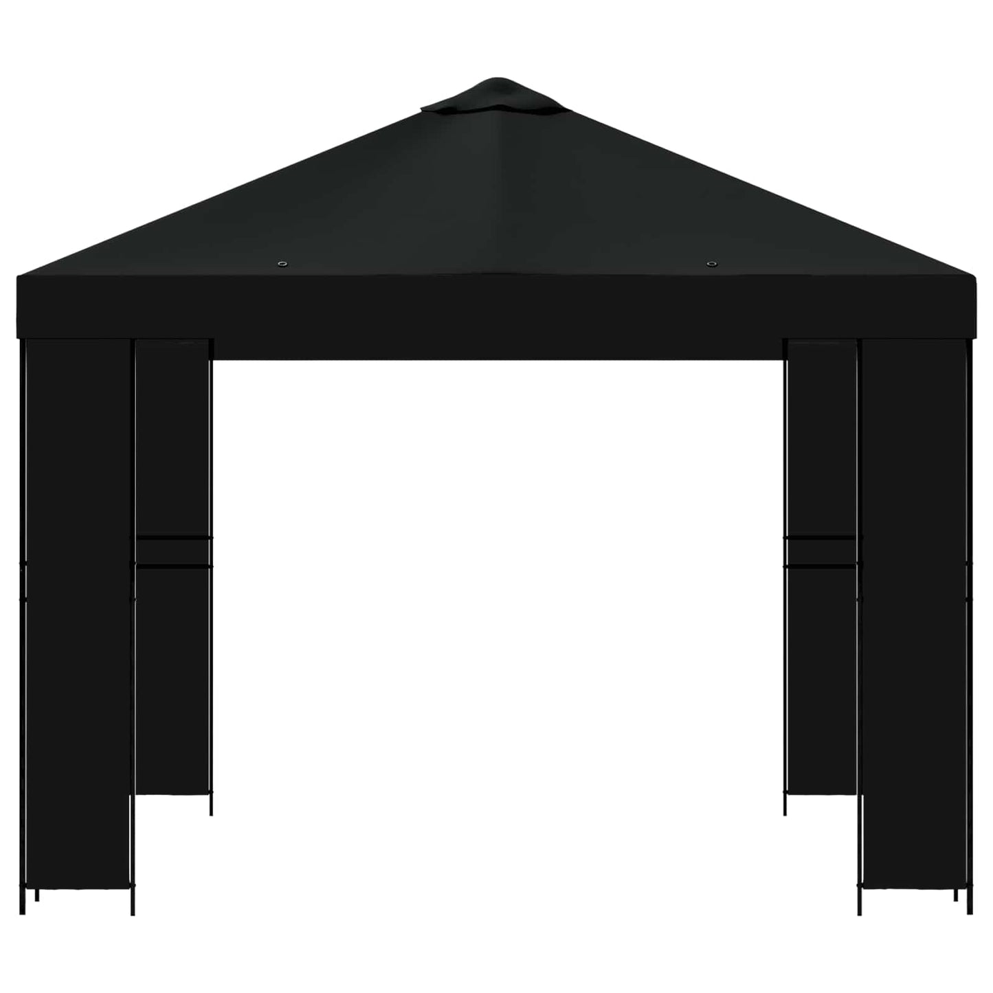 vidaXL Gazebo 3 x 3 m Black Polyester and Steel 190 gsm