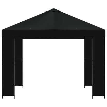 vidaXL Gazebo 3 x 3 m Black Polyester and Steel 190 gsm