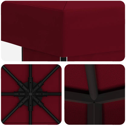 vidaXL Gazebo 3 x 3 m Burgundy Polyester and Steel 190 gsm