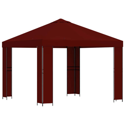 vidaXL Gazebo 3 x 3 m Burgundy Polyester and Steel 190 gsm