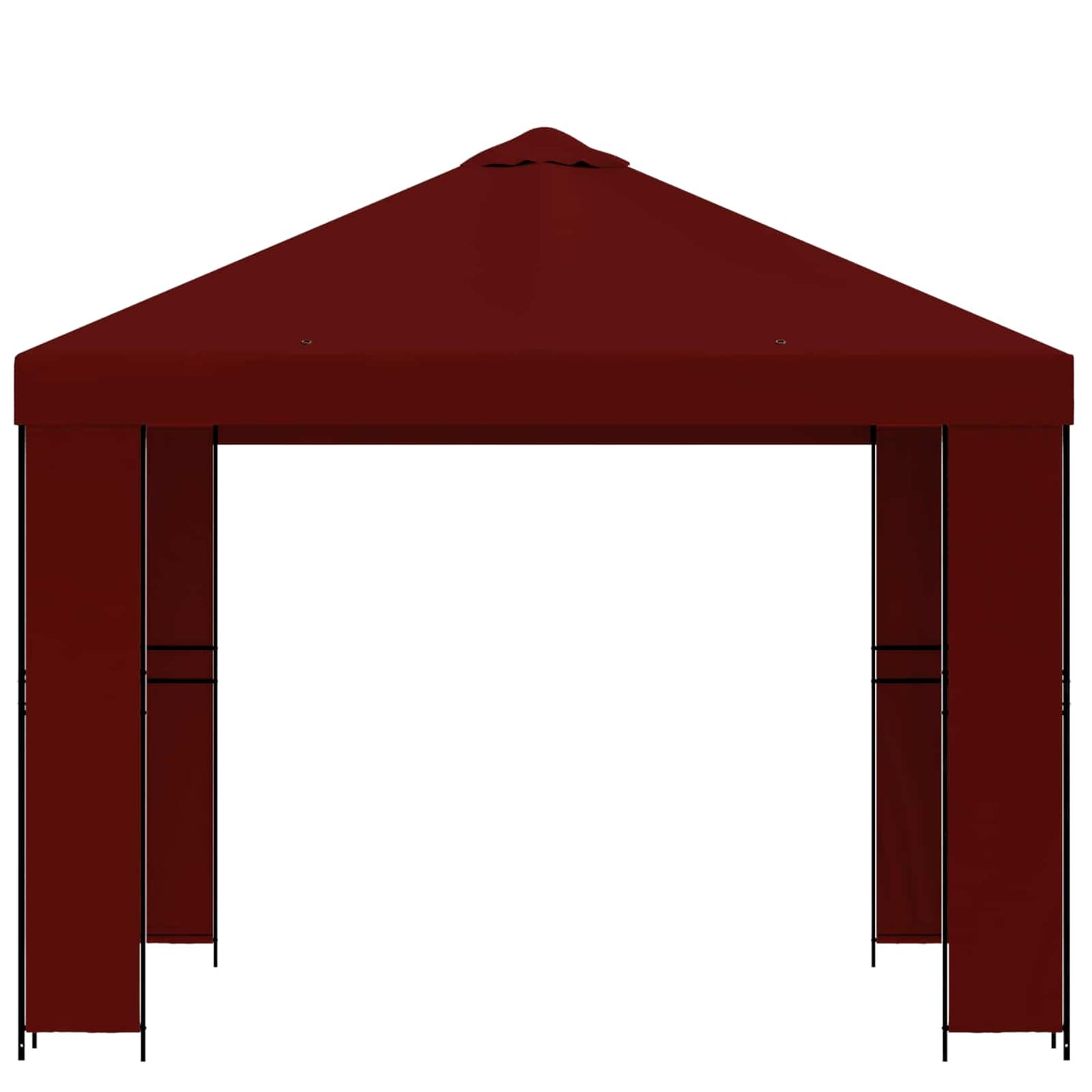 vidaXL Gazebo 3 x 3 m Burgundy Polyester and Steel 190 gsm