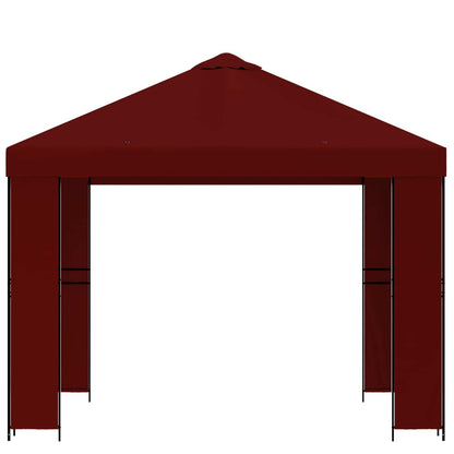 vidaXL Gazebo 3 x 3 m Burgundy Polyester and Steel 190 gsm