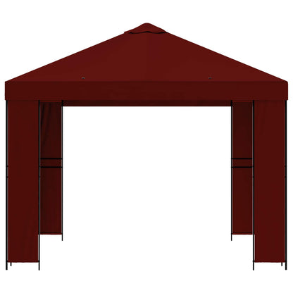 vidaXL Gazebo 3 x 3 m Burgundy Polyester and Steel 190 gsm