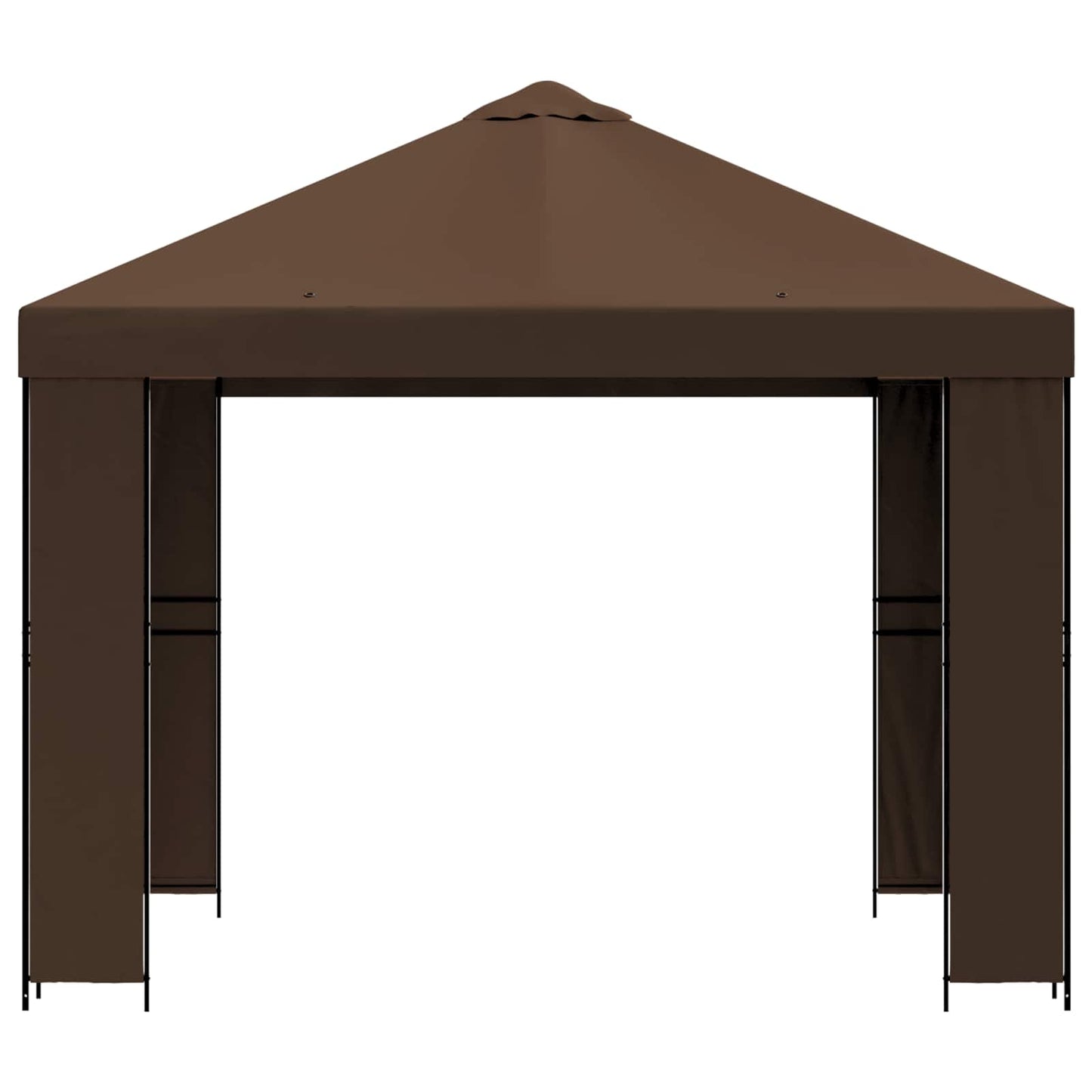 vidaXL Gazebo 3 x 3 m Brown Polyester and Steel 190 gsm