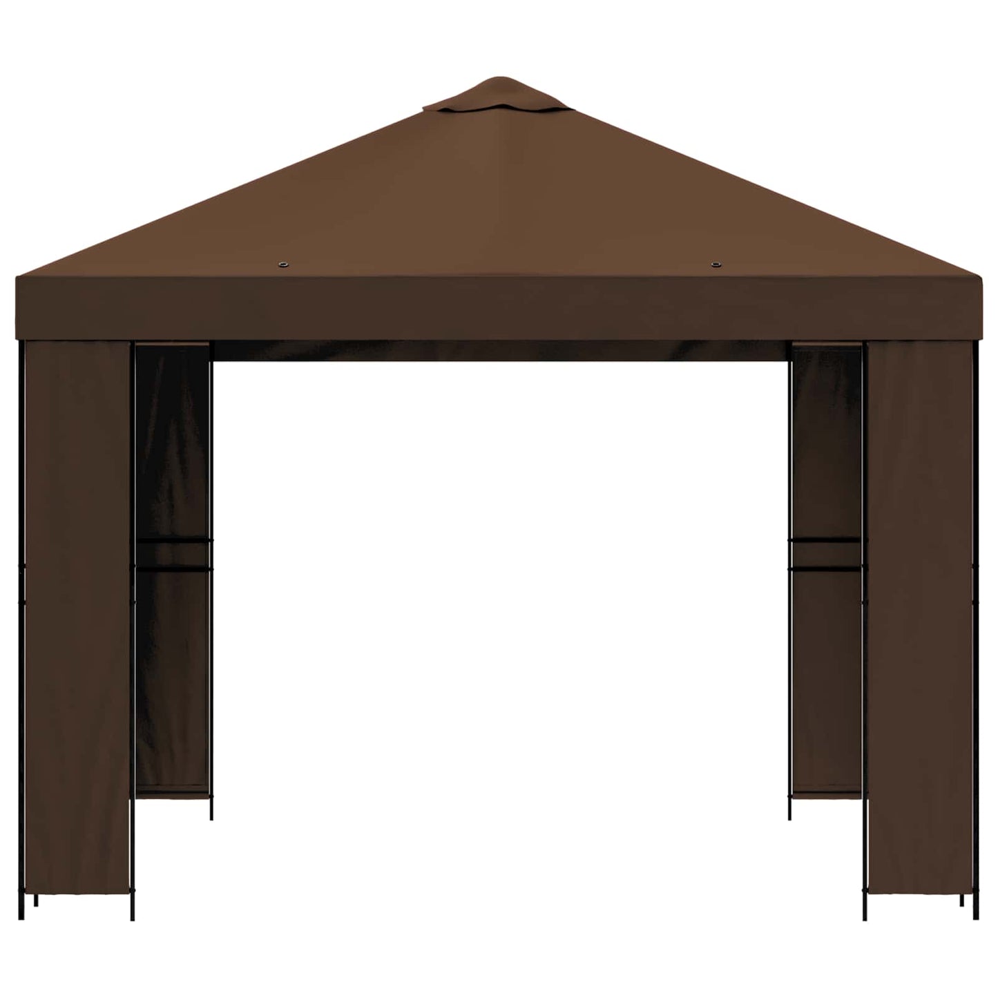 vidaXL Gazebo 3 x 3 m Brown Polyester and Steel 190 gsm
