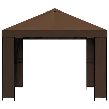 vidaXL Gazebo 3 x 3 m Brown Polyester and Steel 190 gsm
