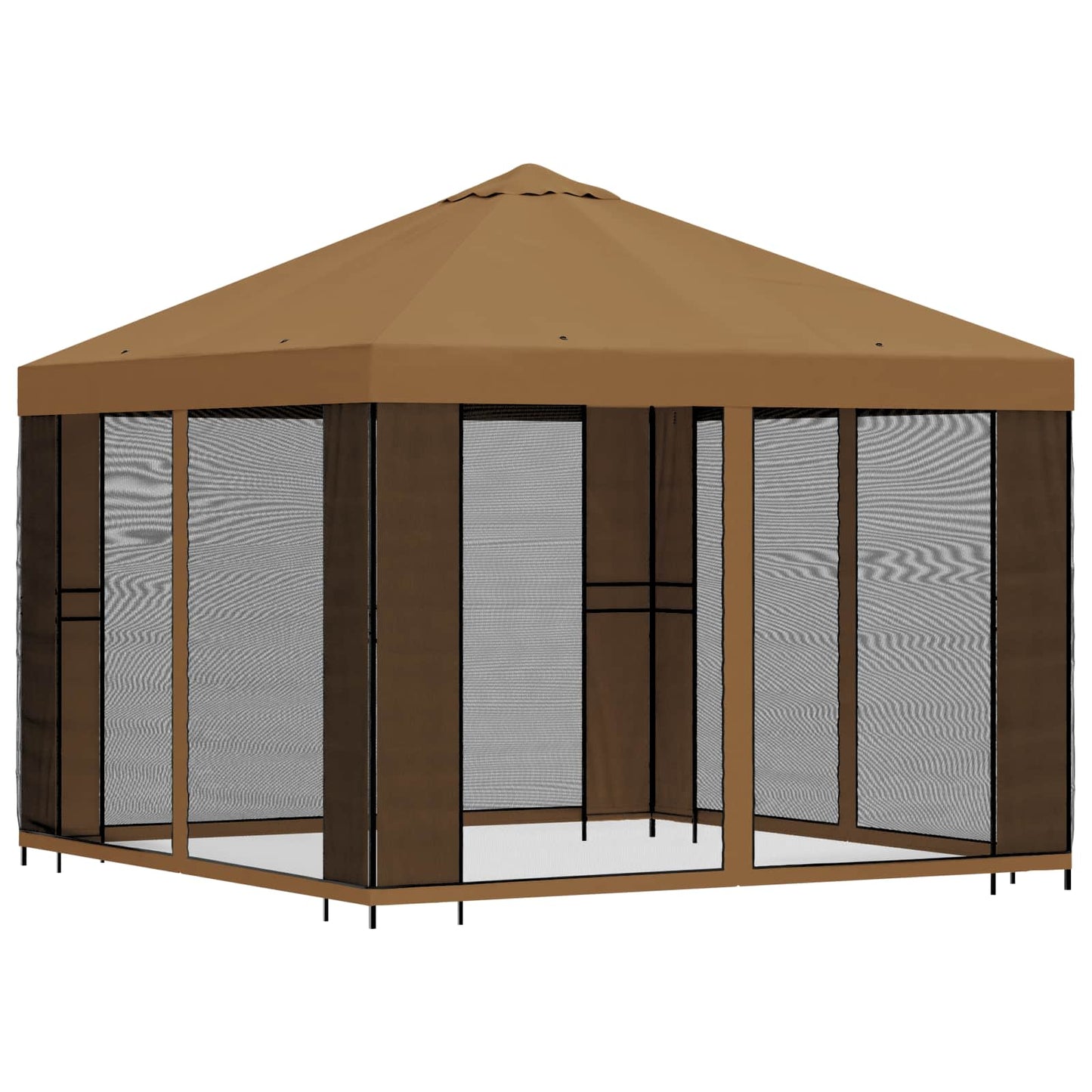 vidaXL Garden Gazebo with Sidewalls 3 x 3 m Beige Polyester and Steel