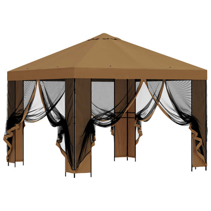 vidaXL Garden Gazebo with Sidewalls 3 x 3 m Beige Polyester and Steel