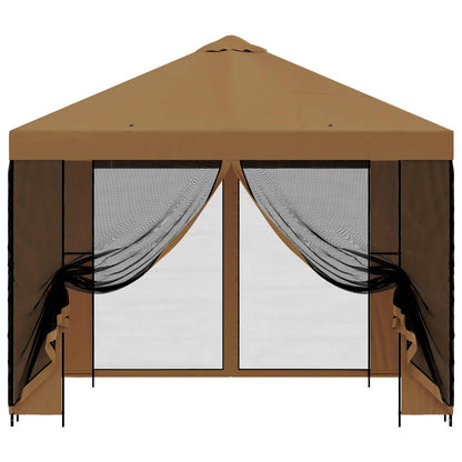 vidaXL Garden Gazebo with Sidewalls 3 x 3 m Beige Polyester and Steel