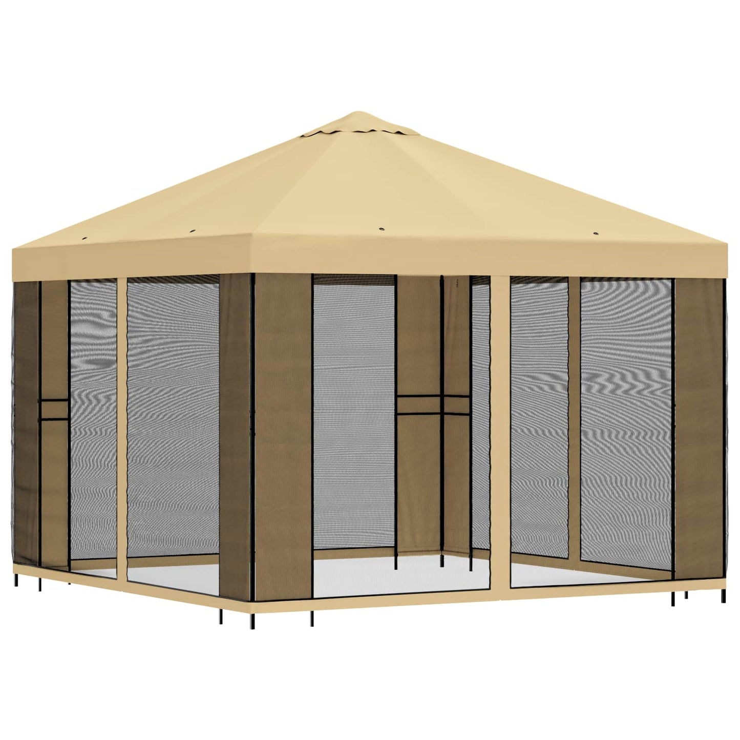 vidaXL Garden Gazebo with Sidewalls 3 x 3 m Cream Polyester and Steel