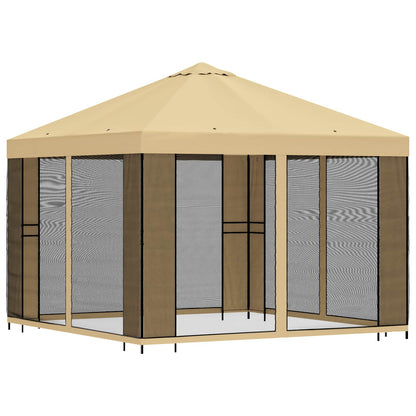 vidaXL Garden Gazebo with Sidewalls 3 x 3 m Cream Polyester and Steel