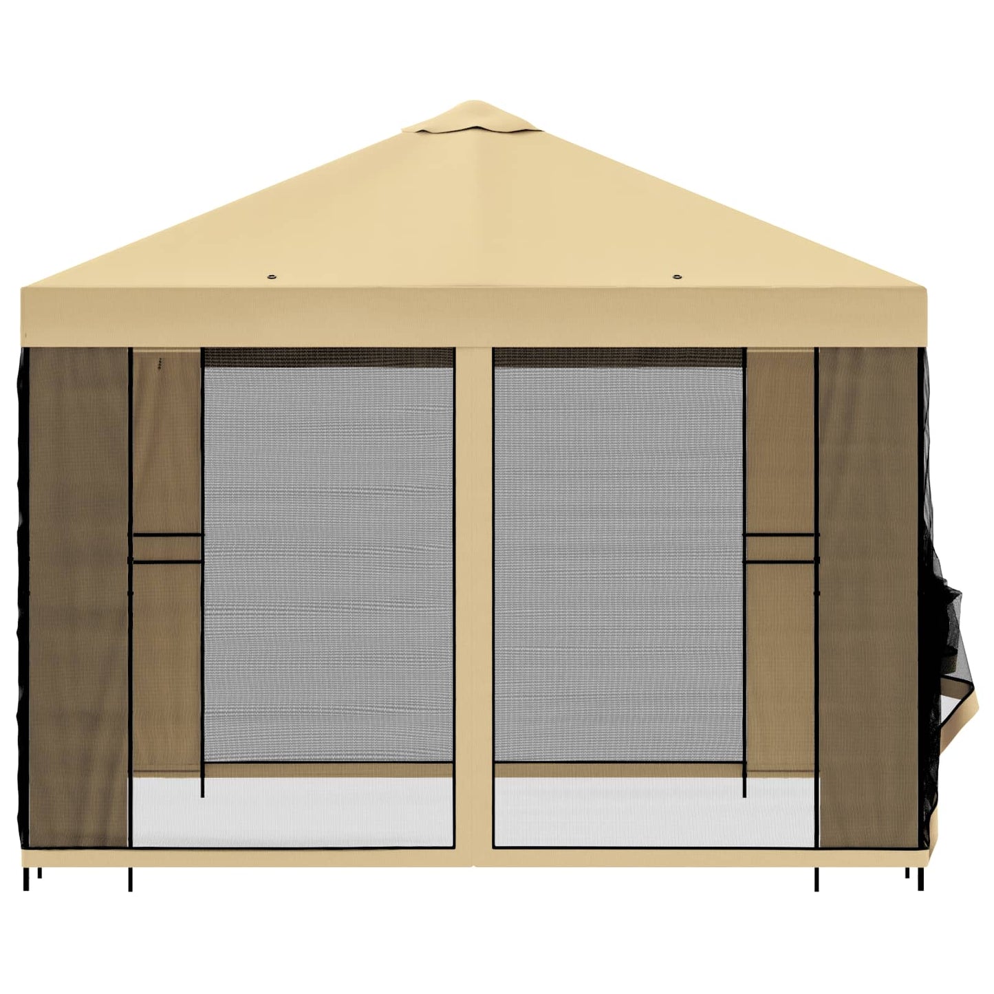 vidaXL Garden Gazebo with Sidewalls 3 x 3 m Cream Polyester and Steel