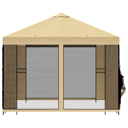 vidaXL Garden Gazebo with Sidewalls 3 x 3 m Cream Polyester and Steel