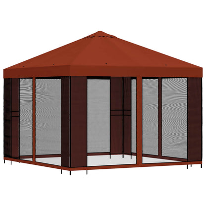 vidaXL Garden Gazebo with Sidewalls 3 x 3 m Terracotta