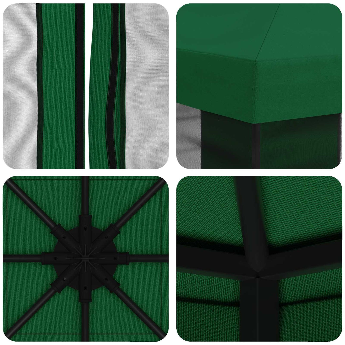 vidaXL Garden Gazebo with Sidewalls 3 x 3 m Green Polyester and Steel
