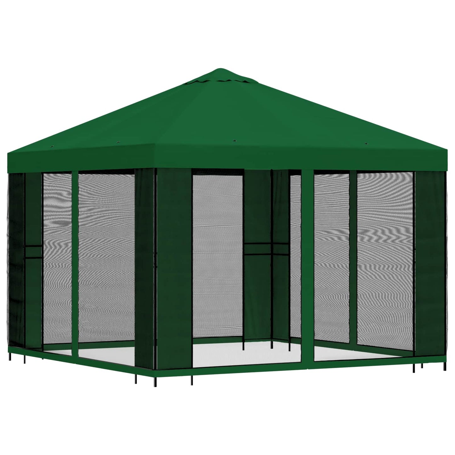 vidaXL Garden Gazebo with Sidewalls 3 x 3 m Green Polyester and Steel