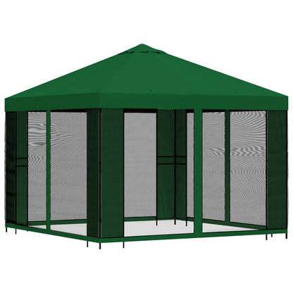 vidaXL Garden Gazebo with Sidewalls 3 x 3 m Green Polyester and Steel