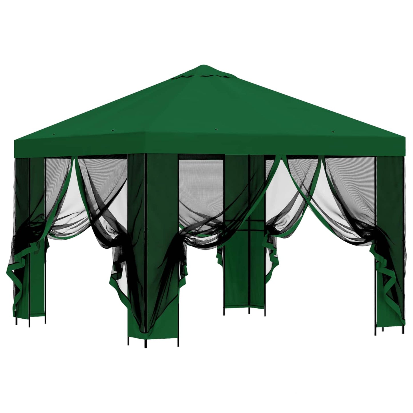 vidaXL Garden Gazebo with Sidewalls 3 x 3 m Green Polyester and Steel