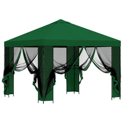 vidaXL Garden Gazebo with Sidewalls 3 x 3 m Green Polyester and Steel