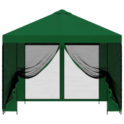 vidaXL Garden Gazebo with Sidewalls 3 x 3 m Green Polyester and Steel