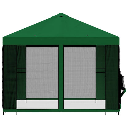 vidaXL Garden Gazebo with Sidewalls 3 x 3 m Green Polyester and Steel