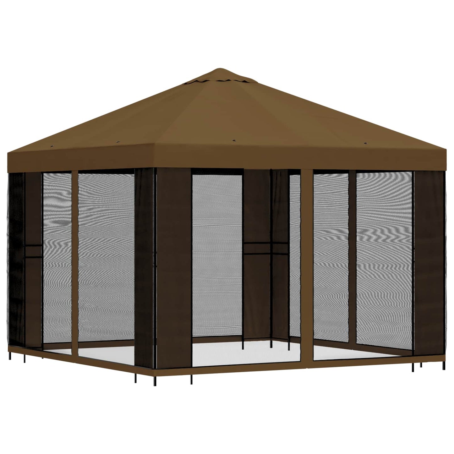 vidaXL Garden Gazebo with Sidewalls 3 x 3 m Taupe Polyester and Steel