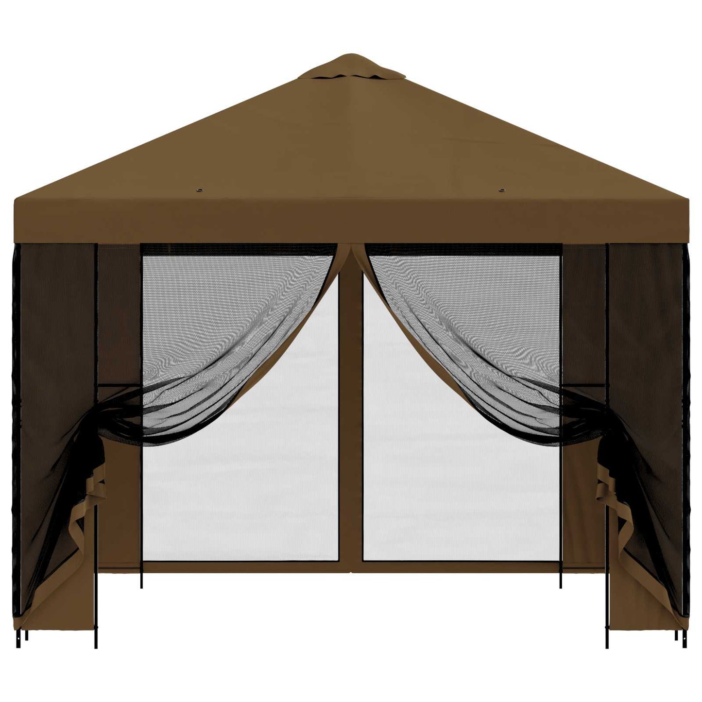 vidaXL Garden Gazebo with Sidewalls 3 x 3 m Taupe Polyester and Steel