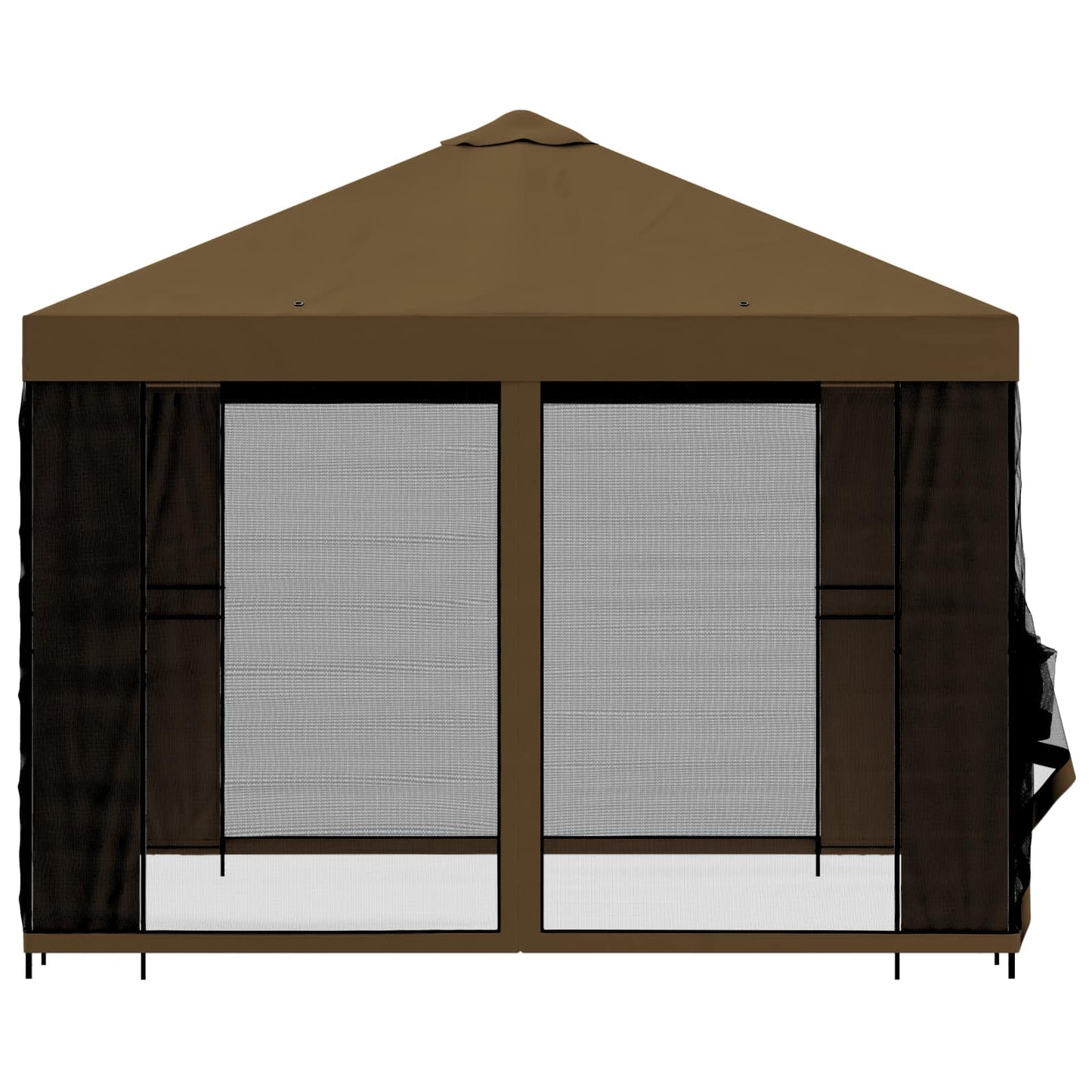 vidaXL Garden Gazebo with Sidewalls 3 x 3 m Taupe Polyester and Steel