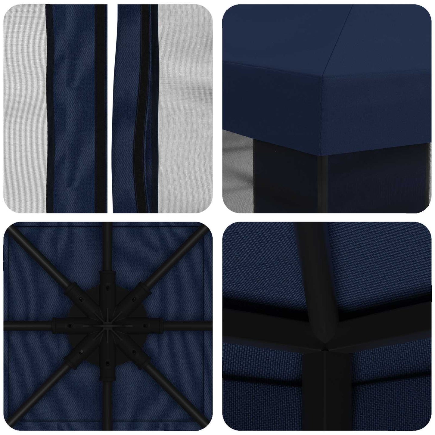 vidaXL Garden Gazebo with Sidewalls 3 x 3 m Blue Polyester and Steel