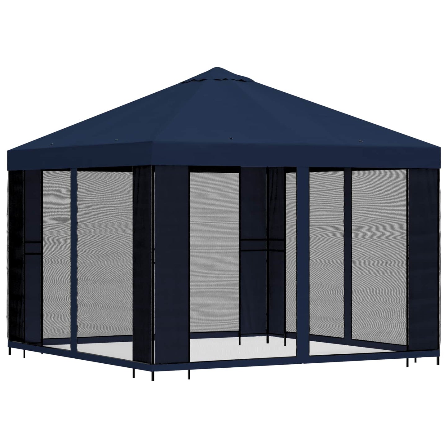 vidaXL Garden Gazebo with Sidewalls 3 x 3 m Blue Polyester and Steel