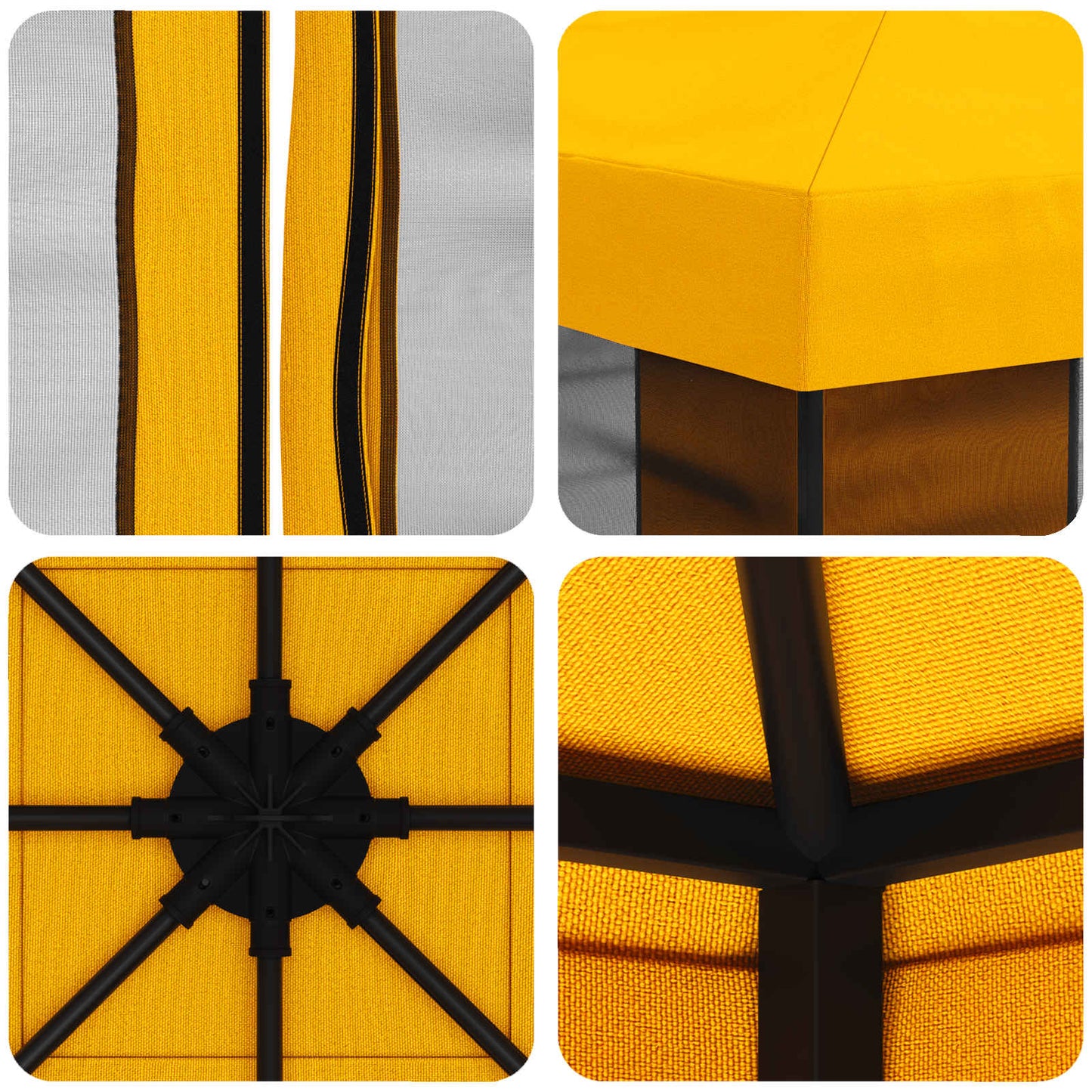 vidaXL Garden Gazebo with Sidewalls 3 x 3 m Yellow Polyester and Steel