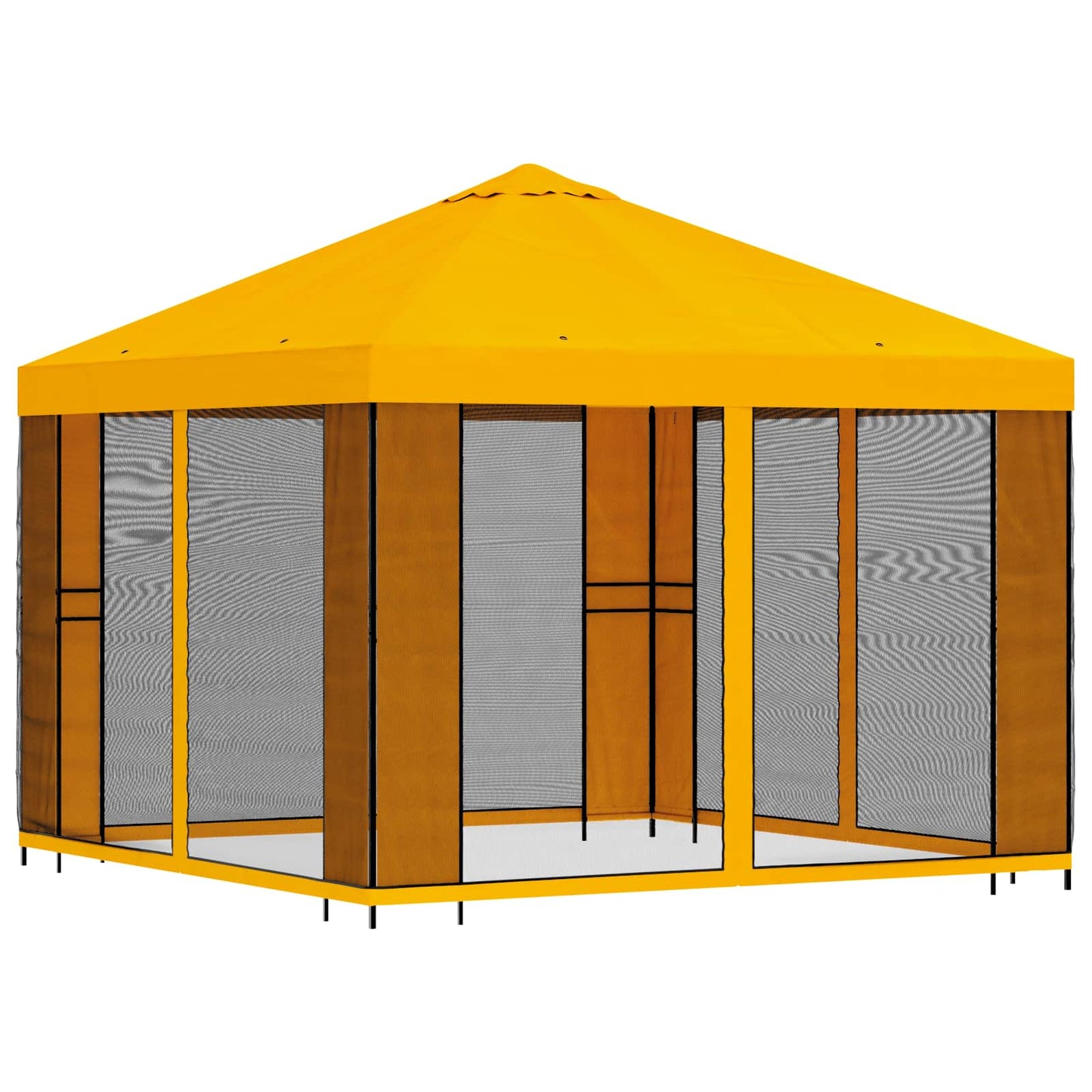 vidaXL Garden Gazebo with Sidewalls 3 x 3 m Yellow Polyester and Steel